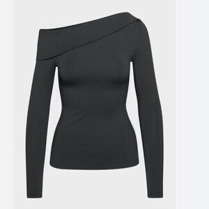 Aritzia Black Off-Shoulder Long Sleeve Top